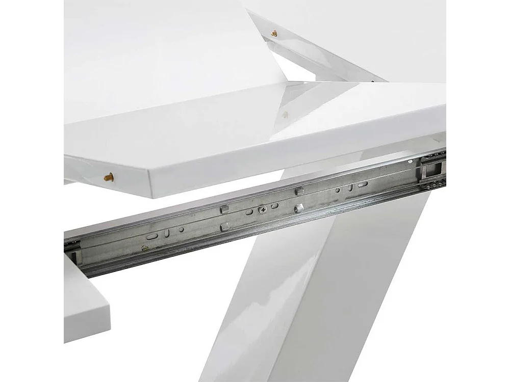 Moderner Esszimmer Tisch in Weiß Hochglanz ausziehbar