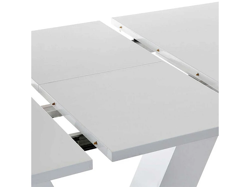 Moderner Esszimmer Tisch in Weiß Hochglanz ausziehbar