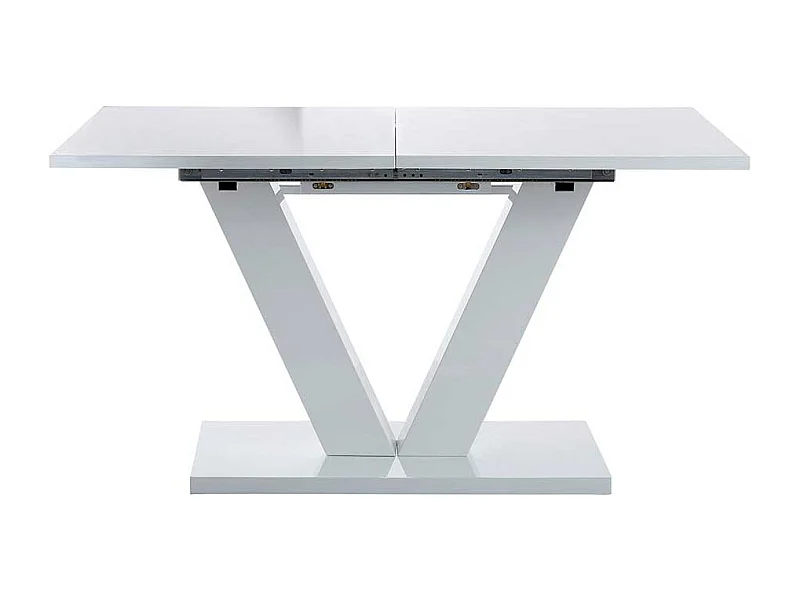 Moderner Esszimmer Tisch in Weiß Hochglanz ausziehbar