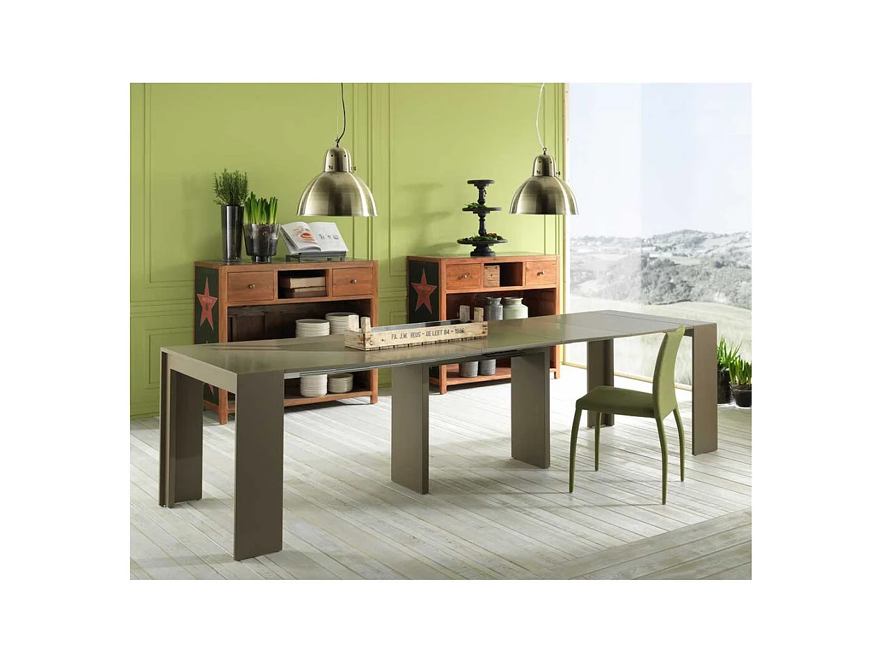 XL Esstisch in Grau Braun ausziehbar
