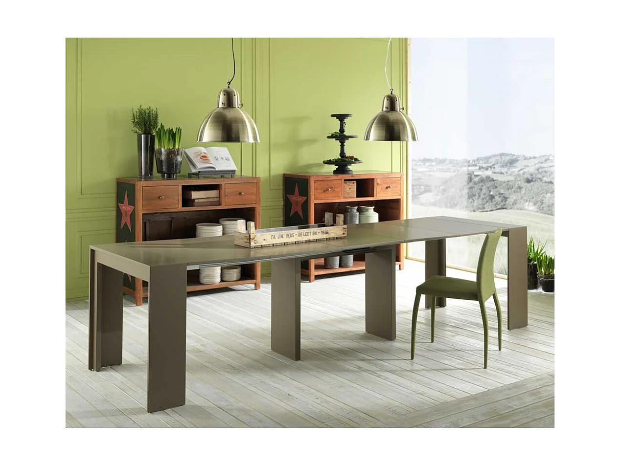 XL Esstisch in Grau Braun ausziehbar