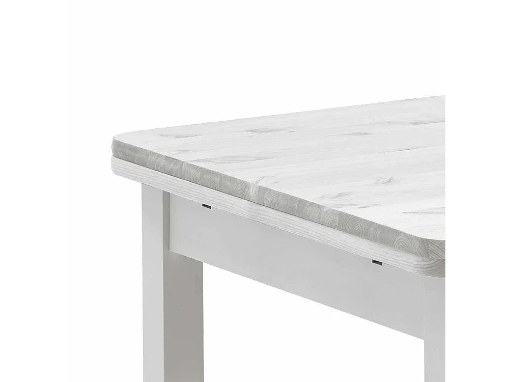 Esstisch in Weiß Kiefer massiv ausziehbar