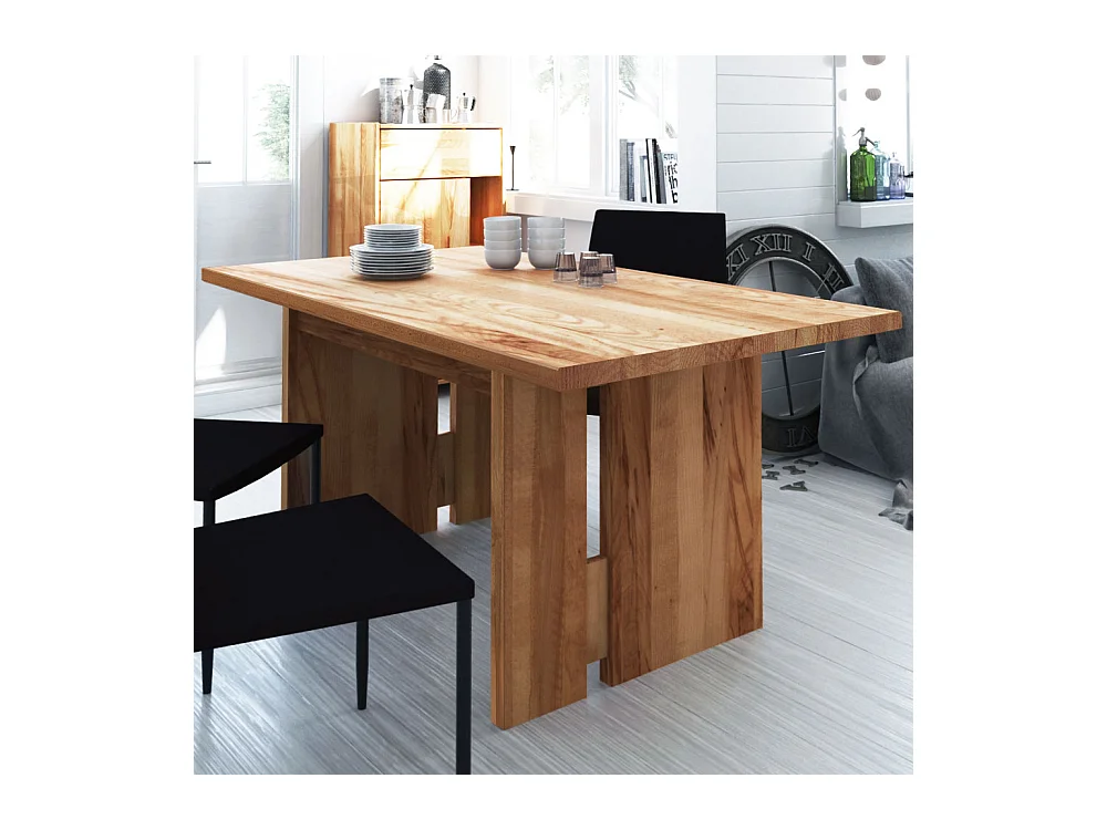 Wangentisch aus Kernbuche massiv ausziehbar