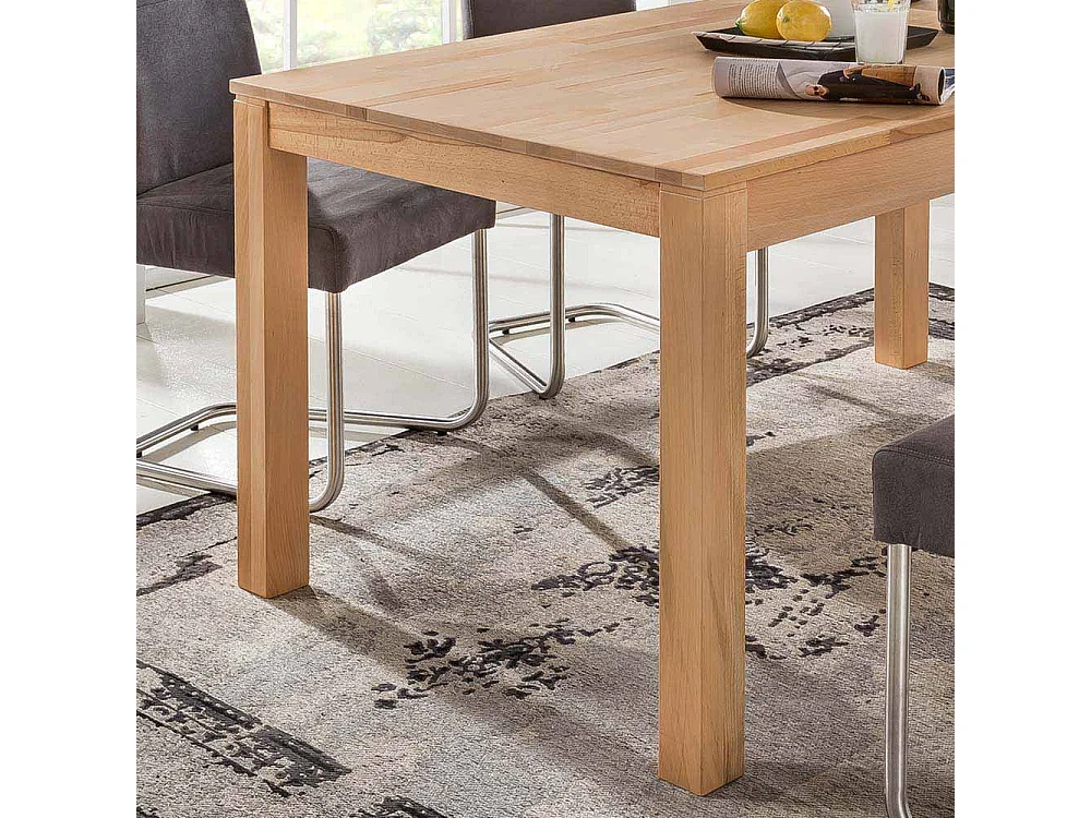 Holztisch aus Kernbuche massiv lackiert ausziehbarr