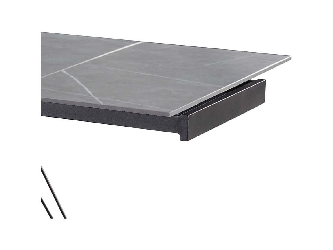 Keramik Tisch mit Platte in grauer Marmoroptik bis 240 cm ausziehbar