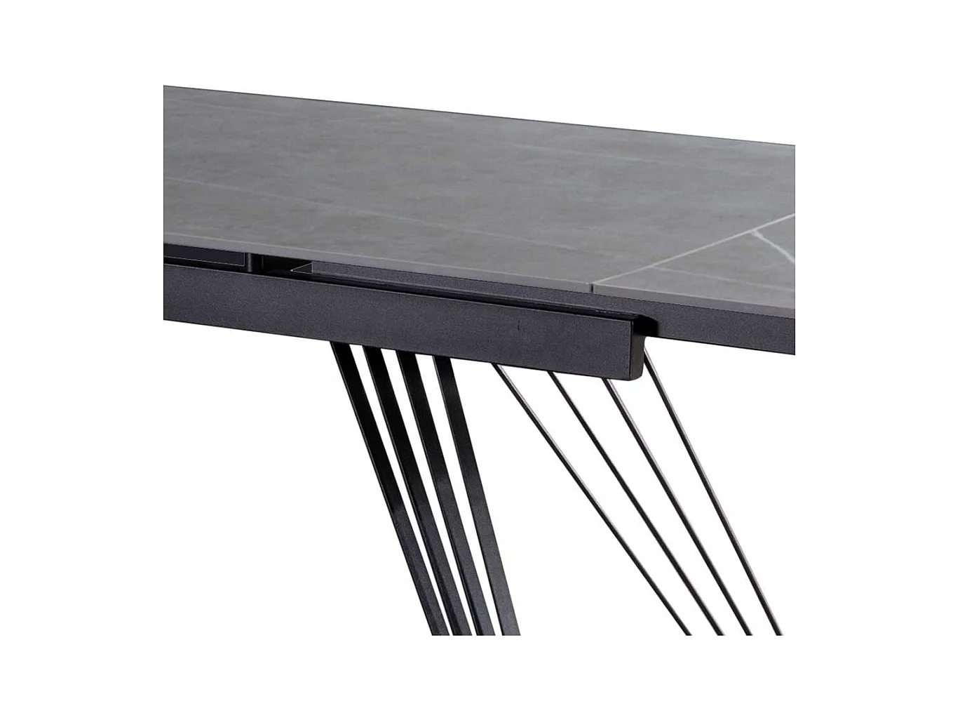 Keramik Tisch mit Platte in grauer Marmoroptik bis 240 cm ausziehbar