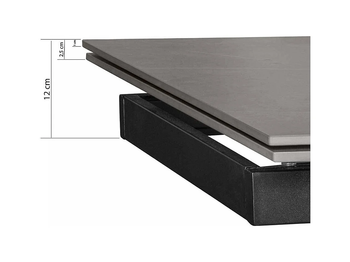 Keramik Tisch mit Platte in grauer Marmoroptik bis 240 cm ausziehbar