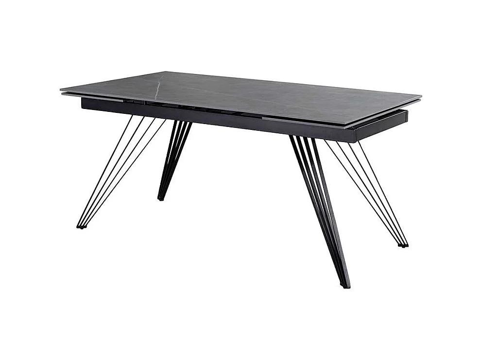 Keramik Tisch mit Platte in grauer Marmoroptik bis 240 cm ausziehbar