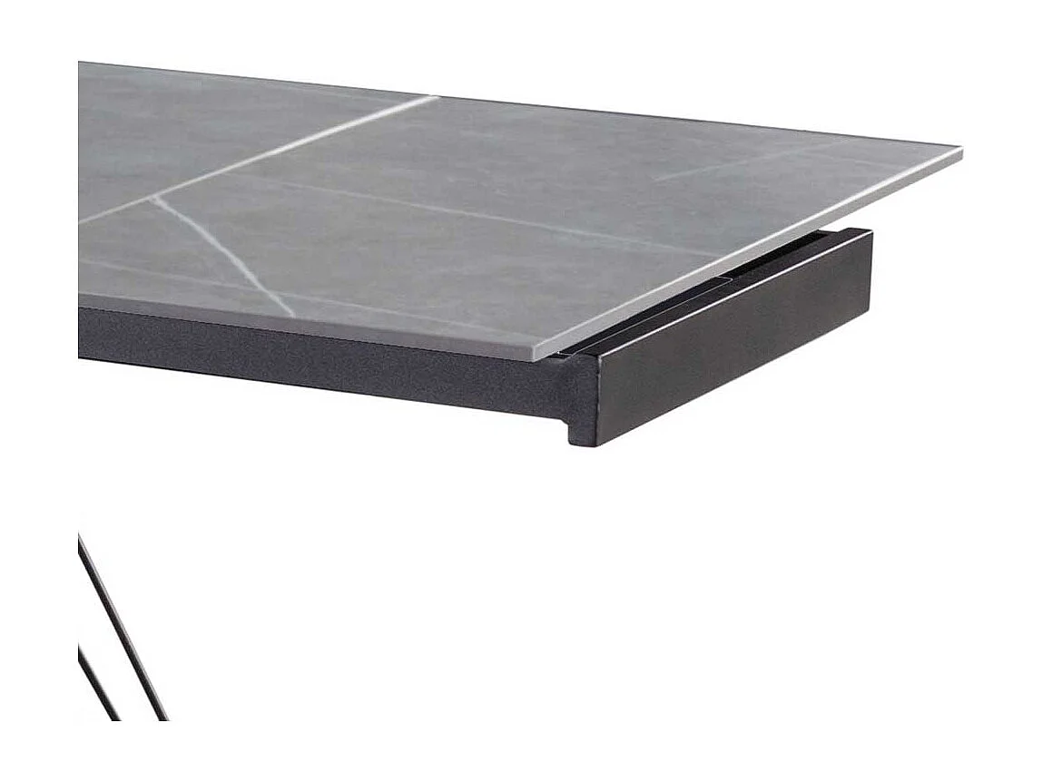Keramik Tisch mit Platte in grauer Marmoroptik bis 240 cm ausziehbar