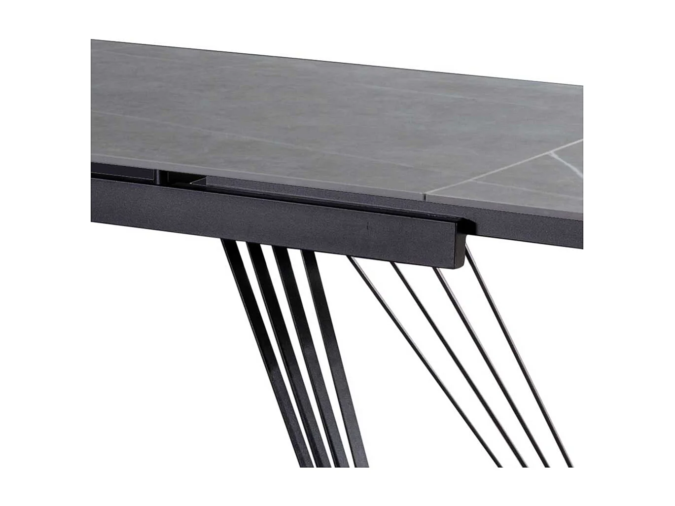 Keramik Tisch mit Platte in grauer Marmoroptik bis 240 cm ausziehbar