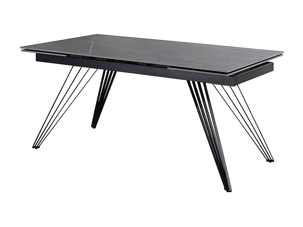 Keramik Tisch mit Platte in grauer Marmoroptik bis 240 cm ausziehbar