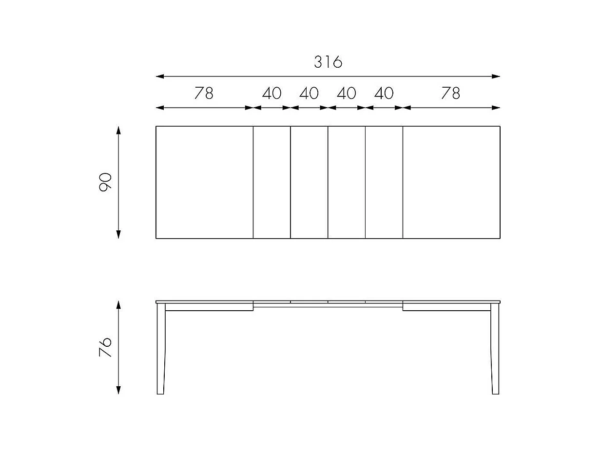 Esszimmertisch ausziehbar Esche furniert