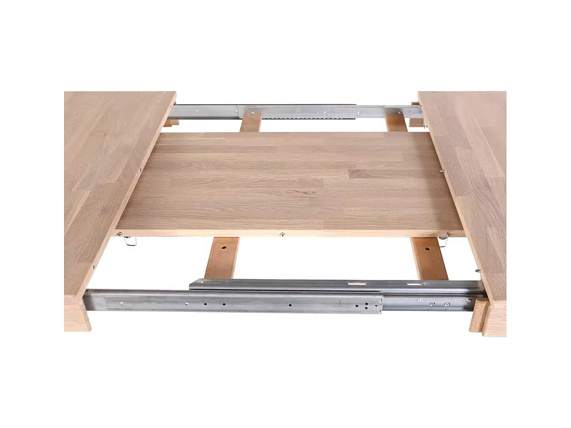 Ausziehbarer Esstisch aus Eiche massiv Eiche Sonoma lackiert