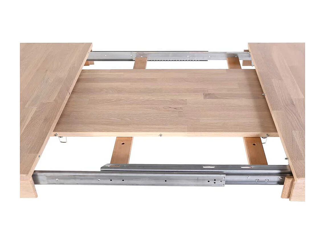 Ausziehbarer Esstisch aus Eiche massiv Eiche Sonoma lackiert