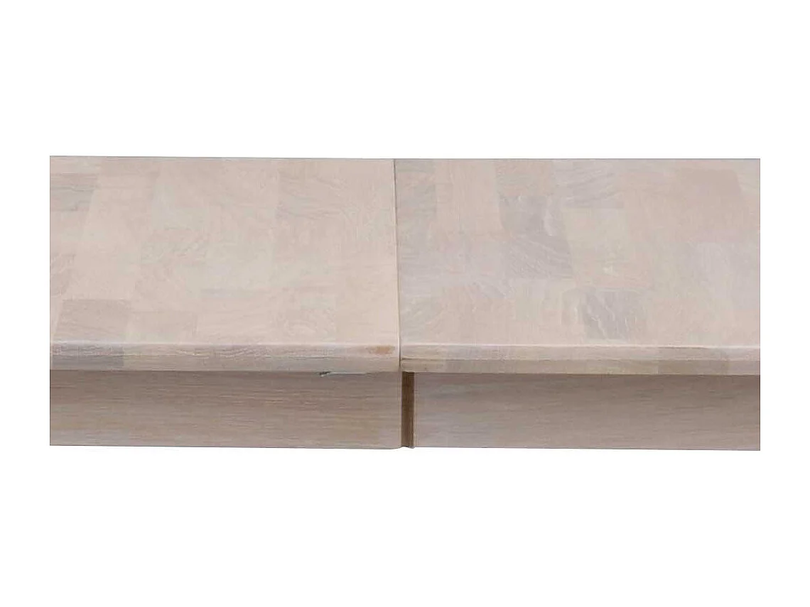 Ovaler Esstisch aus Eiche massiv in White Wash Optik ausziehbar