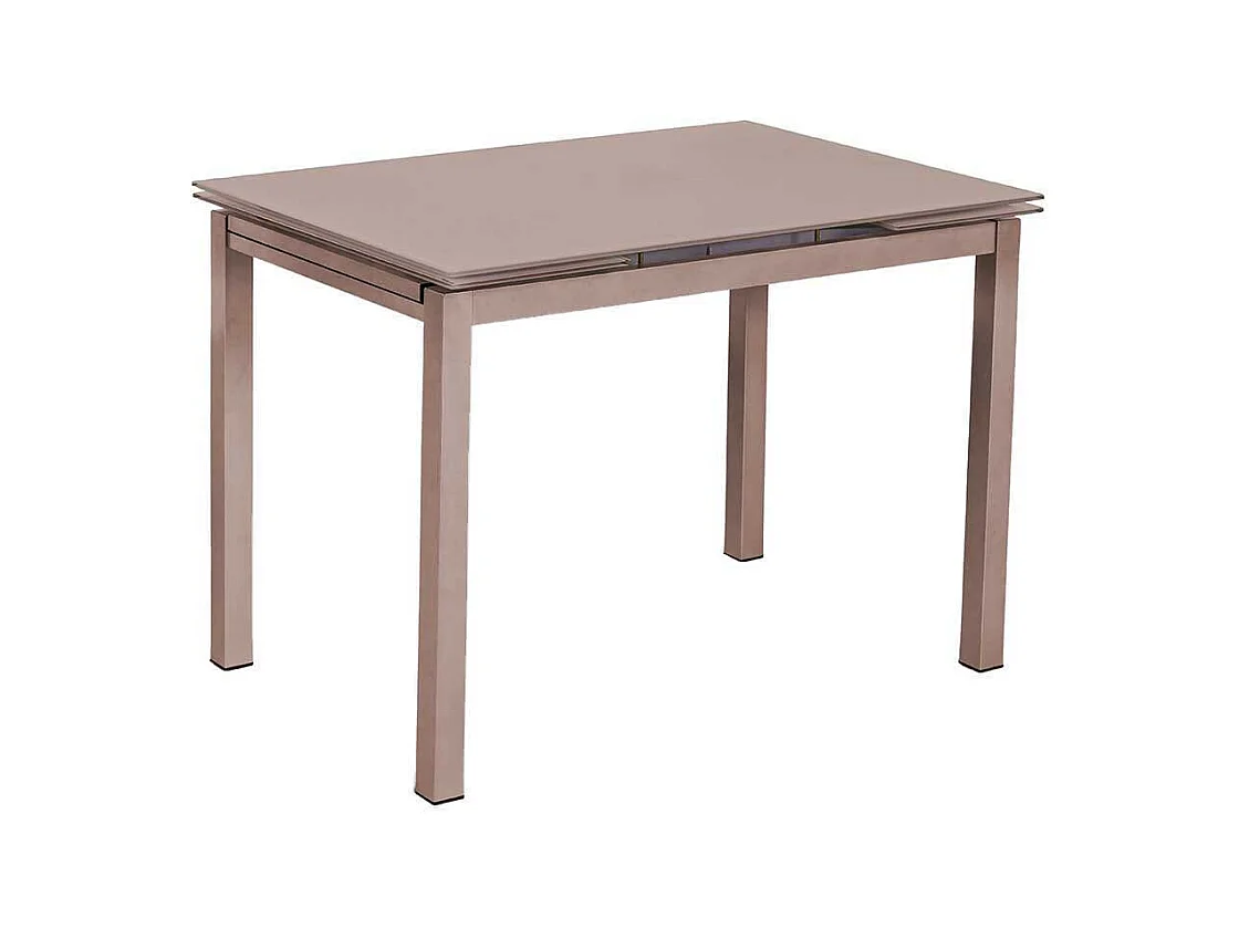 Esstisch in Hellbraun Glas ausziehbar