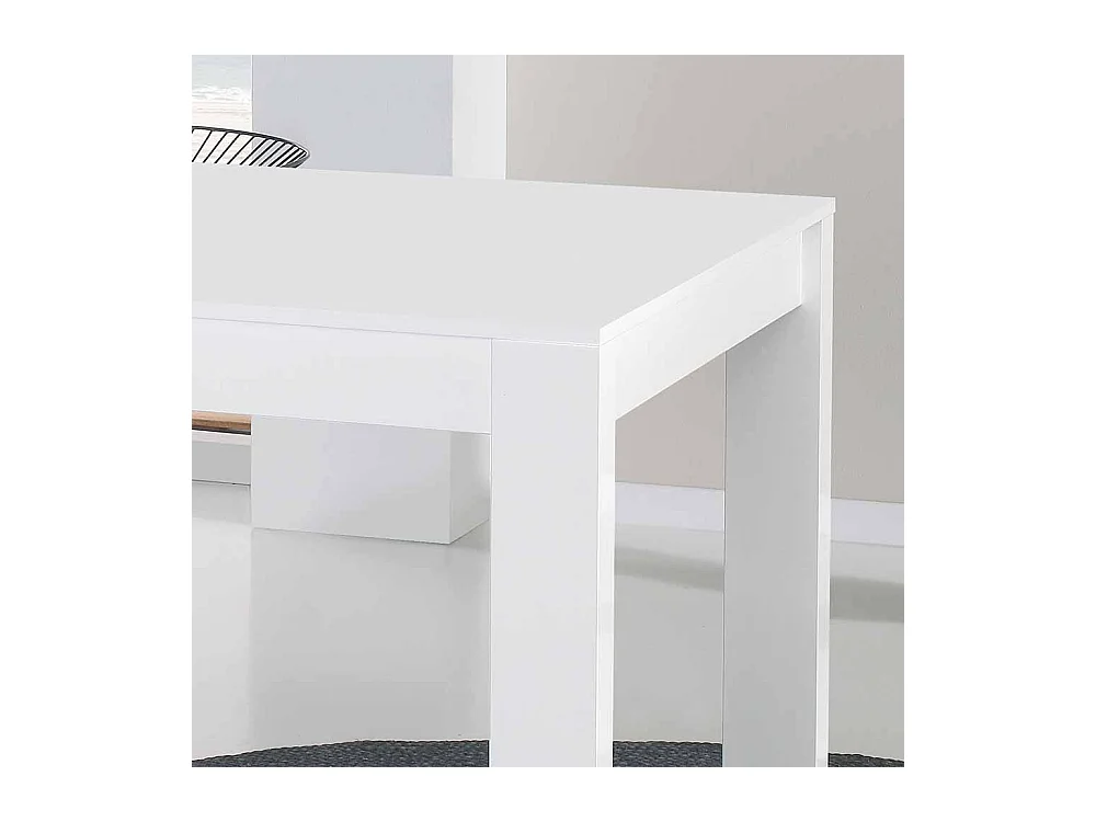 Esszimmertisch mit ausziehbarer Tischplatte Weiß Hochglanz