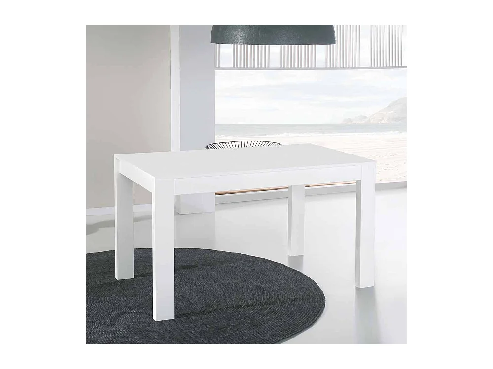 Esszimmertisch mit ausziehbarer Tischplatte Weiß Hochglanz