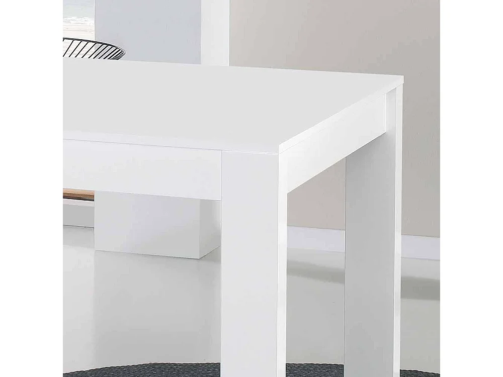 Esszimmertisch mit ausziehbarer Tischplatte Weiß Hochglanz