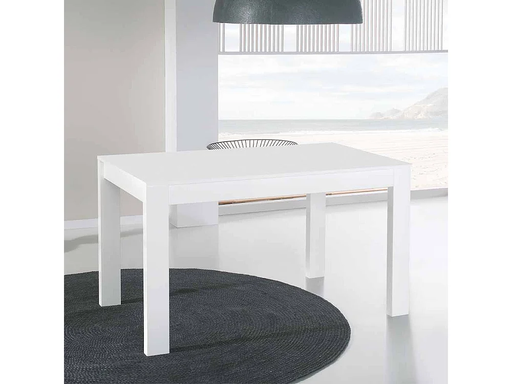 Esszimmertisch mit ausziehbarer Tischplatte Weiß Hochglanz