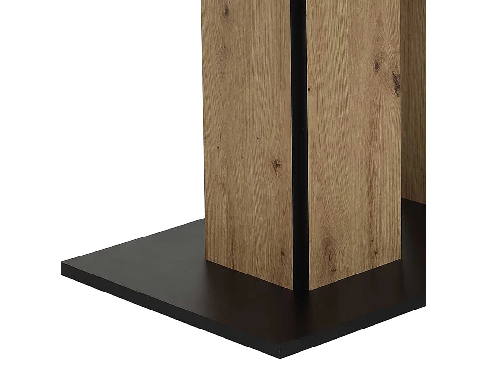 Küchen Tisch ausziehbar mit zwei Einlegeplatten Wildeichefarben & Schwarz