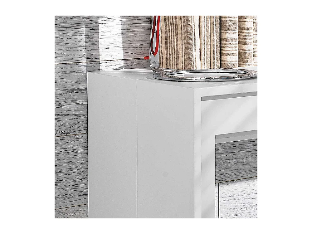 Design Schreibtisch in Weiß ausziehbar