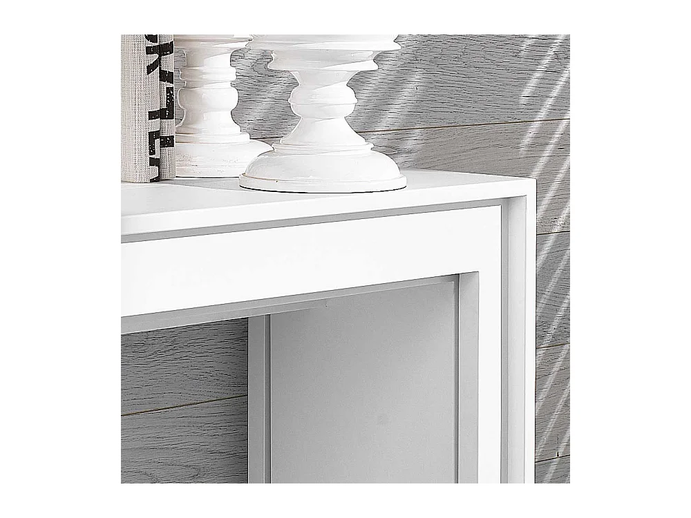 Design Schreibtisch in Weiß ausziehbar