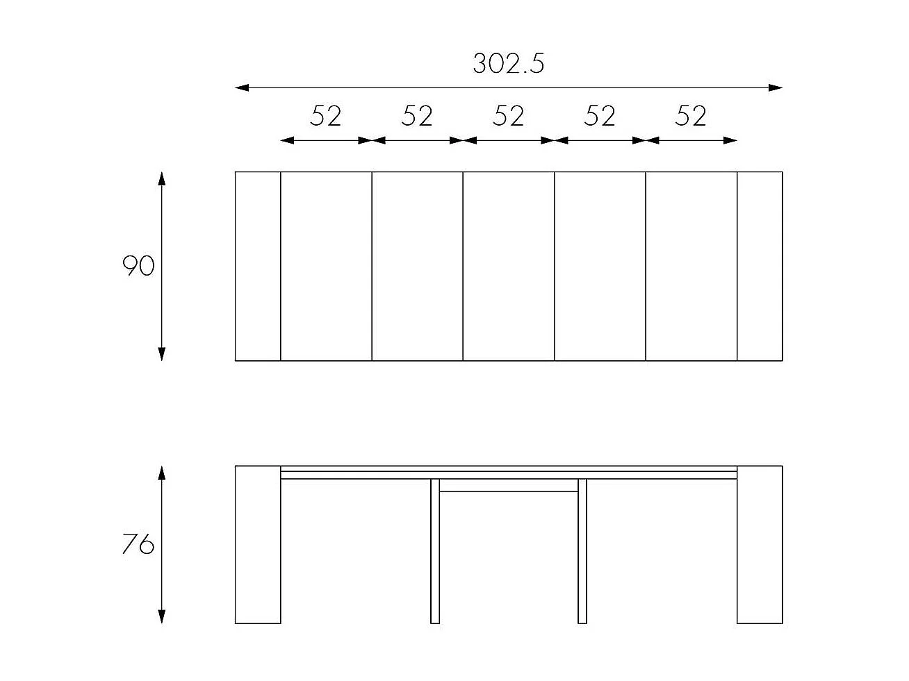 Design Schreibtisch in Weiß ausziehbar