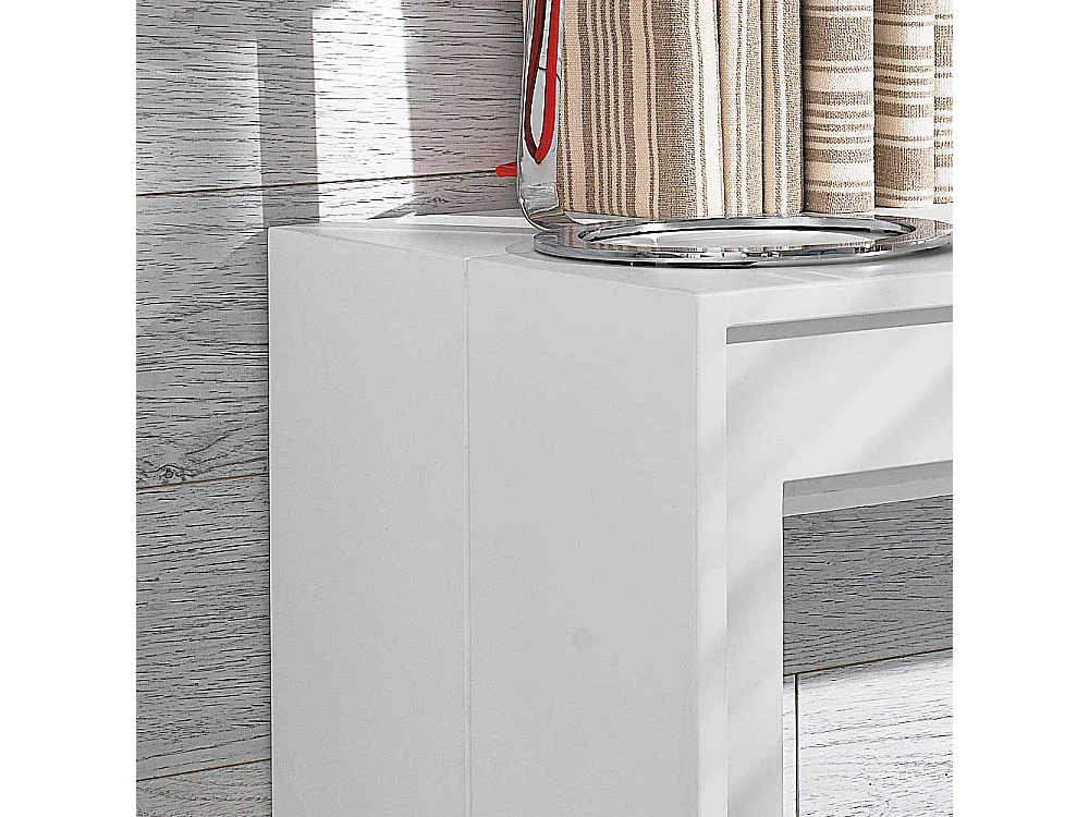 Design Schreibtisch in Weiß ausziehbar