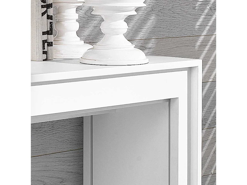 Design Schreibtisch in Weiß ausziehbar