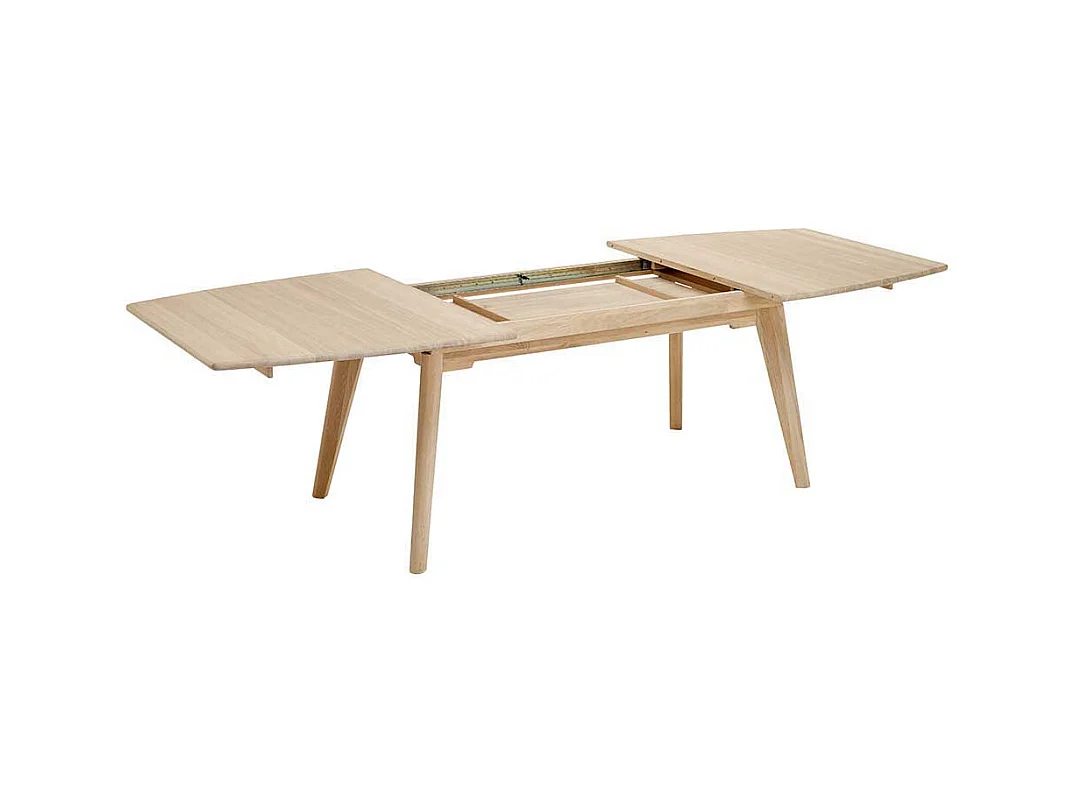 Ausziehbarer Esszimmertisch in Bootsform Eiche massiv und Bianco geölt