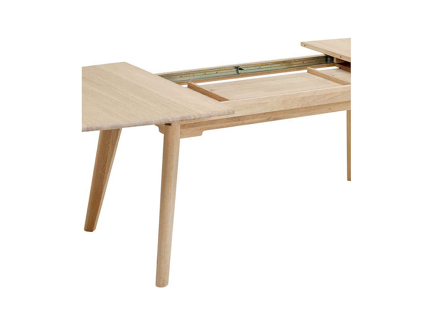 Ausziehbarer Esszimmertisch in Bootsform Eiche massiv und Bianco geölt