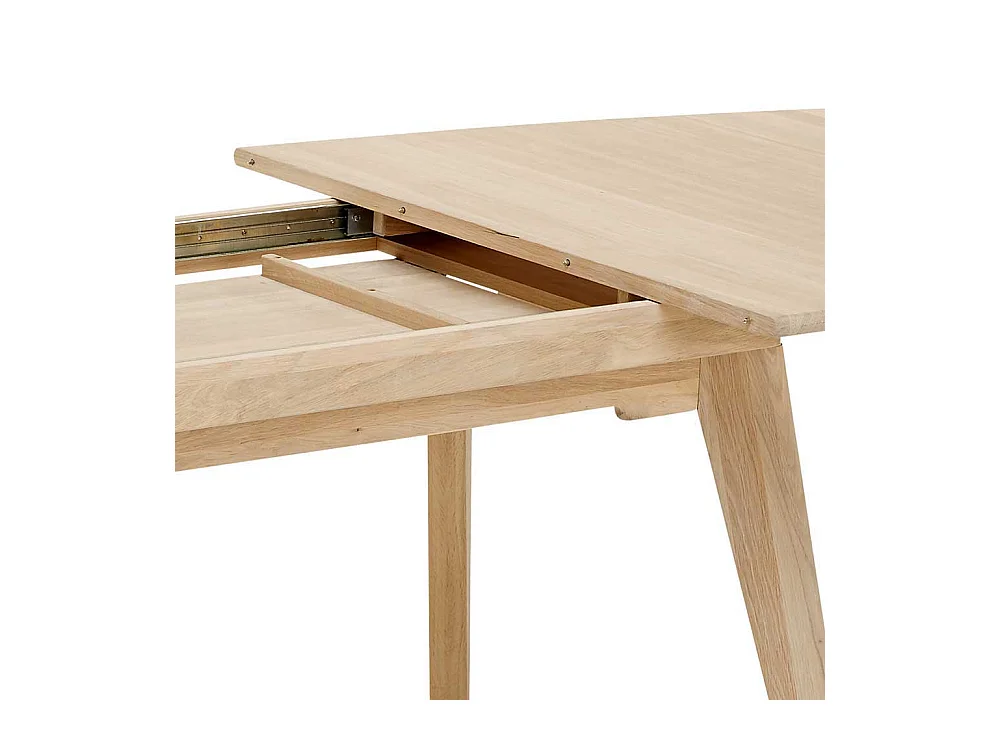 Ausziehbarer Esszimmertisch in Bootsform Eiche massiv und Bianco geölt