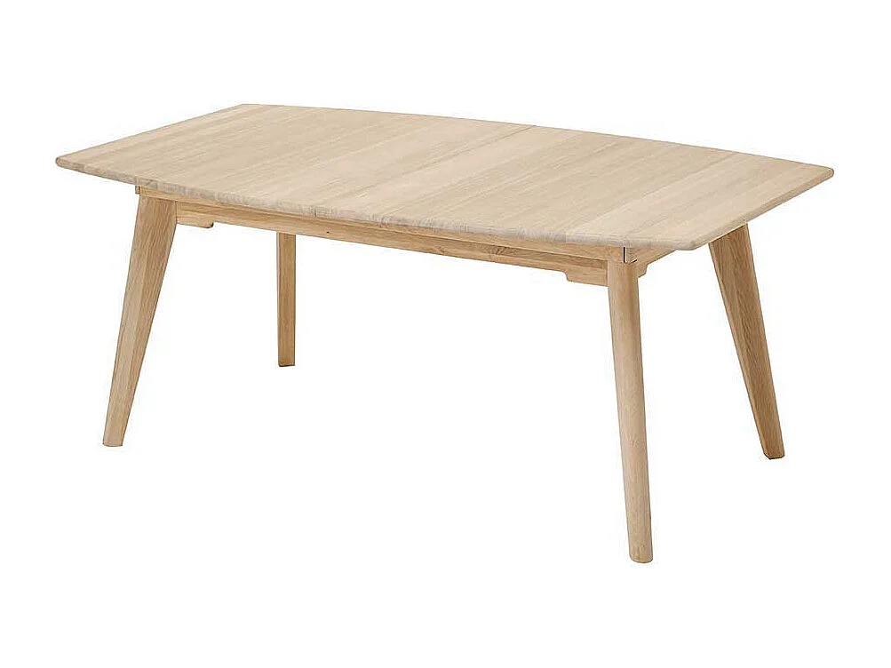 Ausziehbarer Esszimmertisch in Bootsform Eiche massiv und Bianco geölt