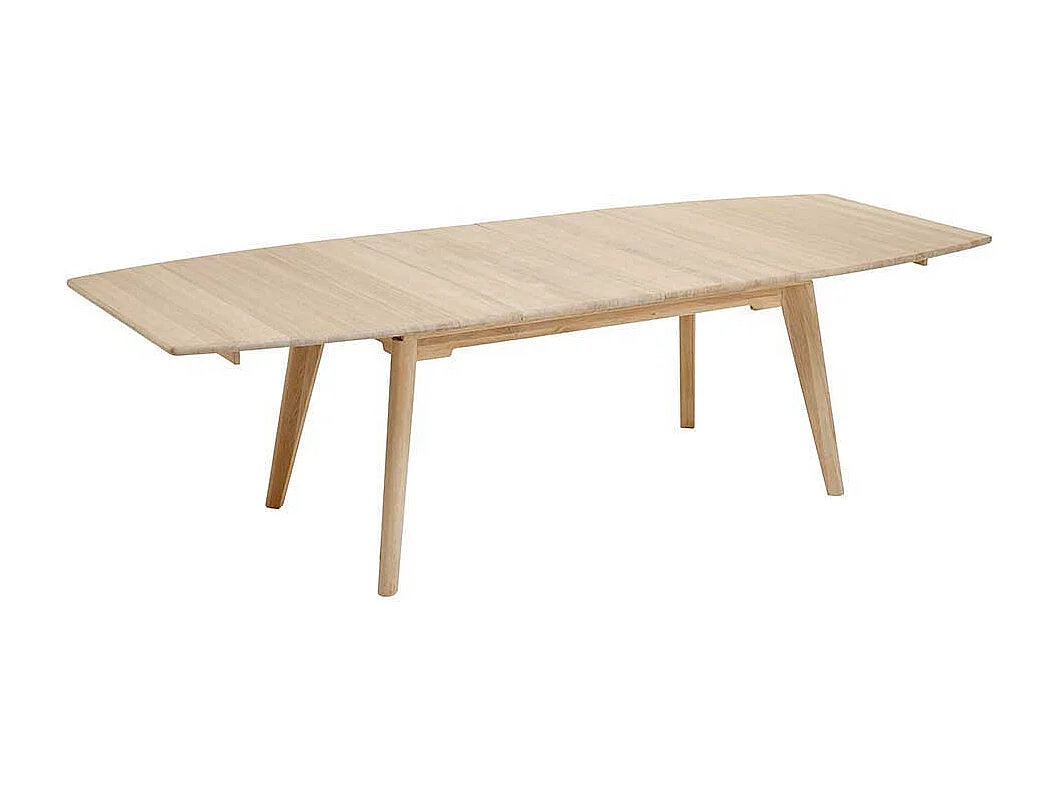Ausziehbarer Esszimmertisch in Bootsform Eiche massiv und Bianco geölt