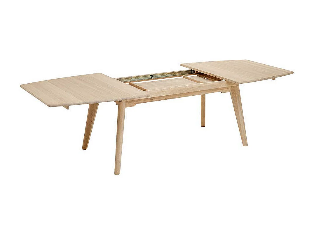 Ausziehbarer Esszimmertisch in Bootsform Eiche massiv und Bianco geölt