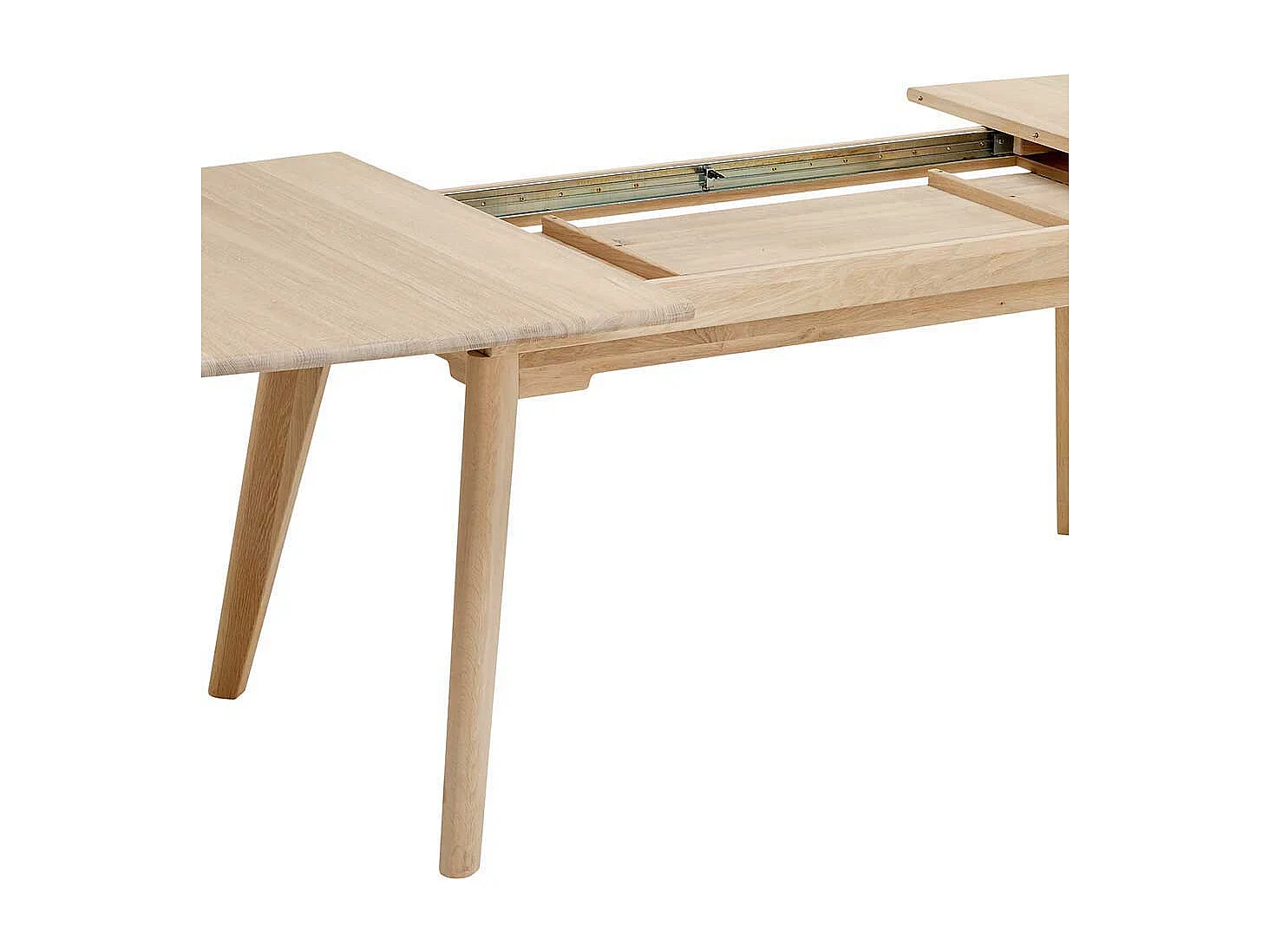 Ausziehbarer Esszimmertisch in Bootsform Eiche massiv und Bianco geölt