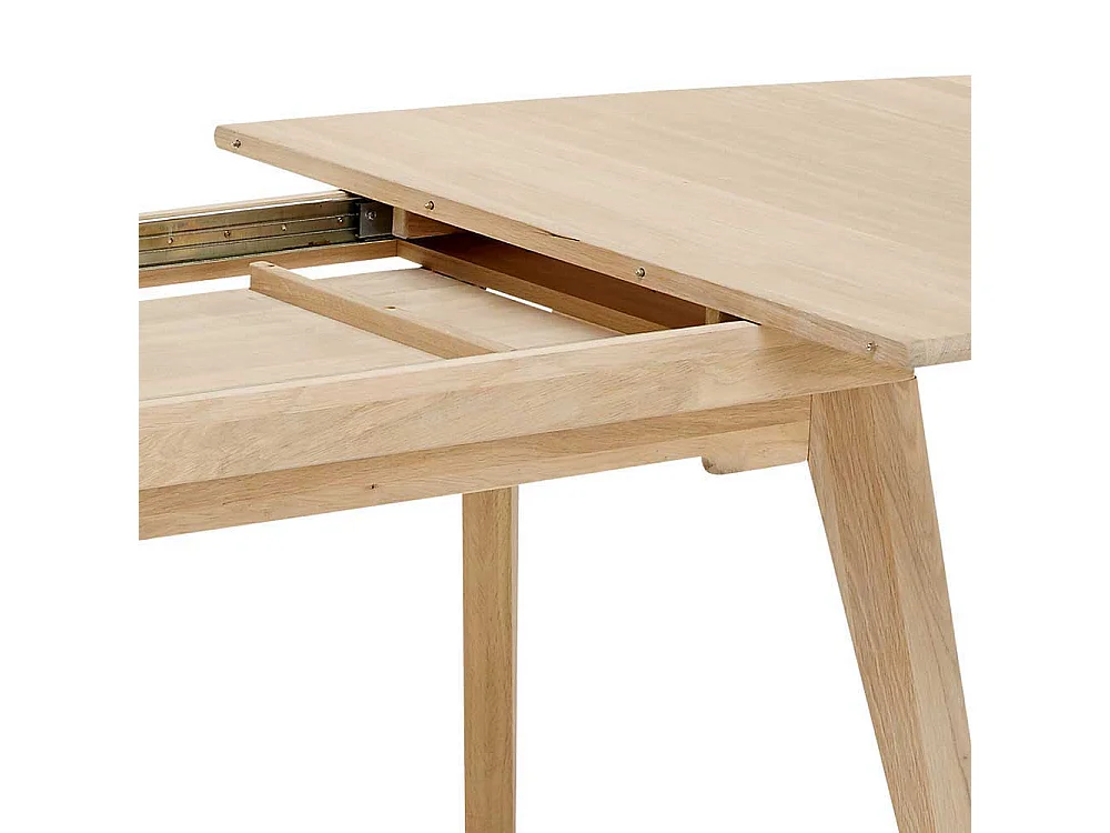 Ausziehbarer Esszimmertisch in Bootsform Eiche massiv und Bianco geölt