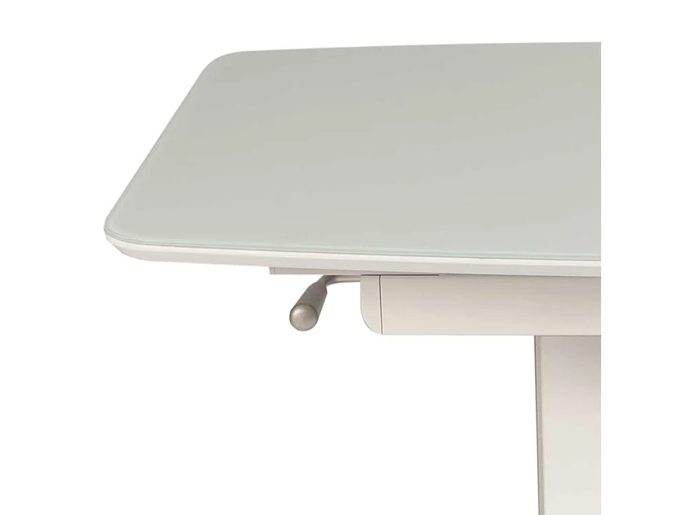 Höhenverstellbarer Couchtisch in Weiß ausziehbar