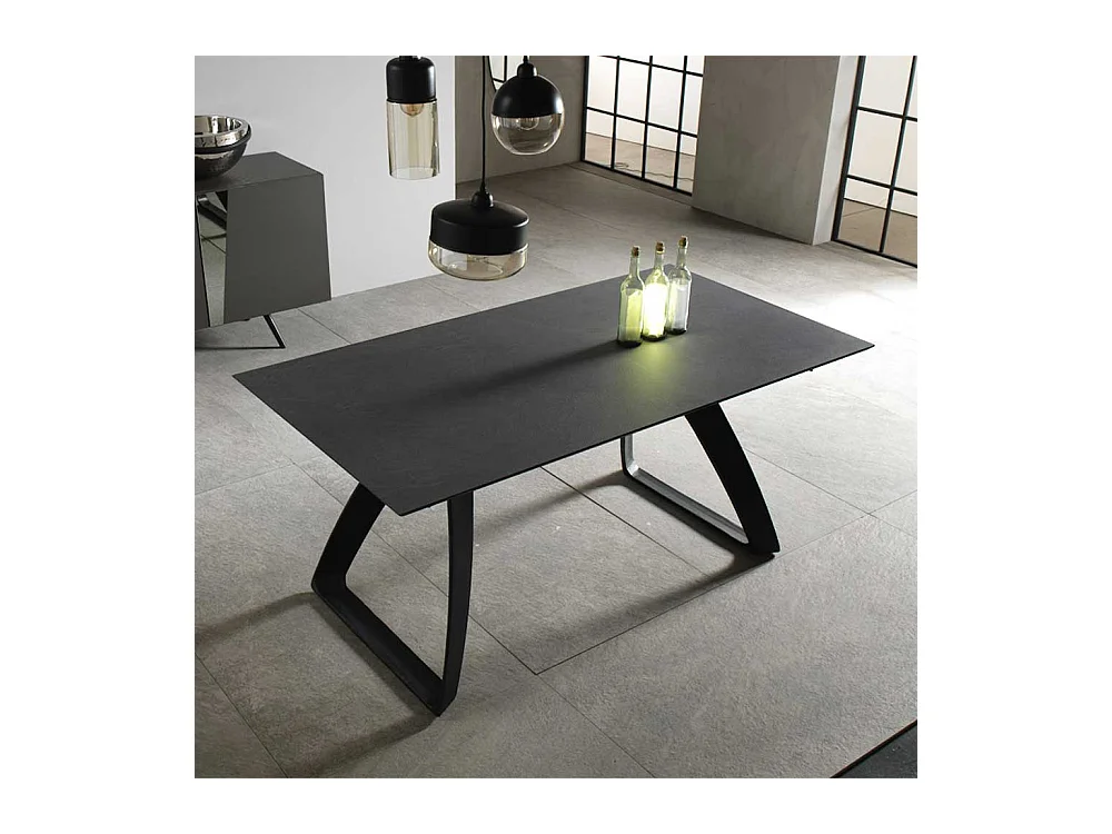 Ausziehbarer Tisch in Schwarz und Dunkelgrau modern