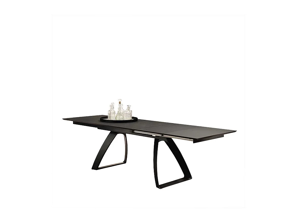 Ausziehbarer Tisch in Schwarz und Dunkelgrau modern