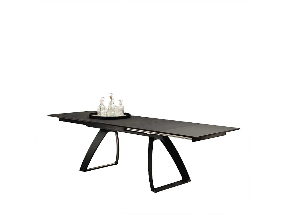 Ausziehbarer Tisch in Schwarz und Dunkelgrau modern