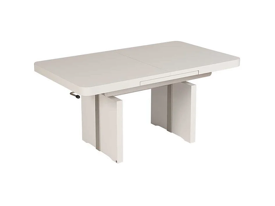 Ausziehbarer Couchtisch in Weiß Hebel