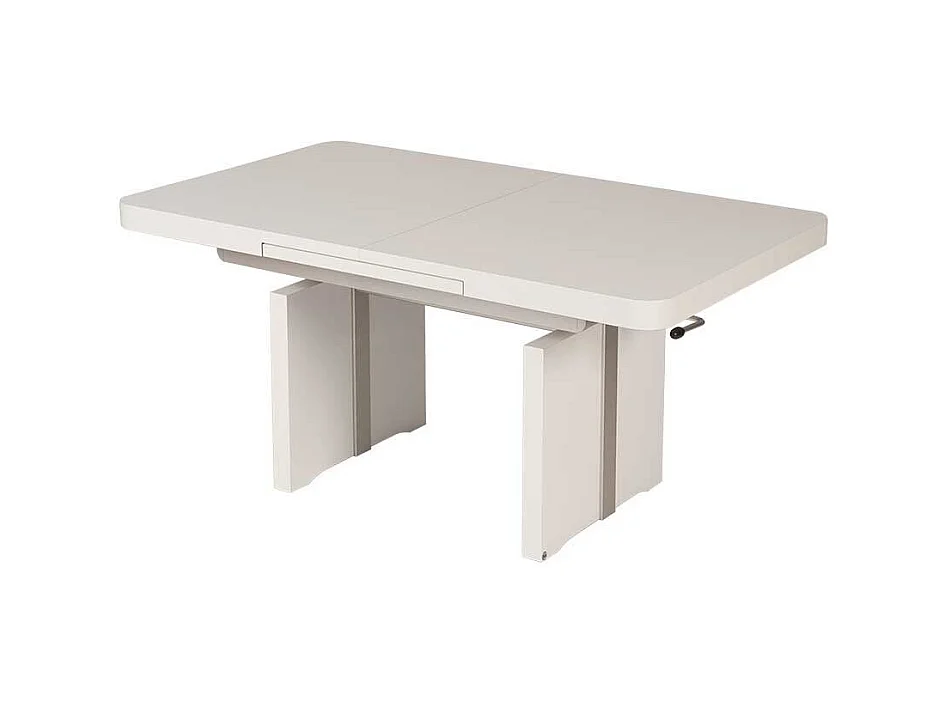 Ausziehbarer Couchtisch in Weiß Hebel