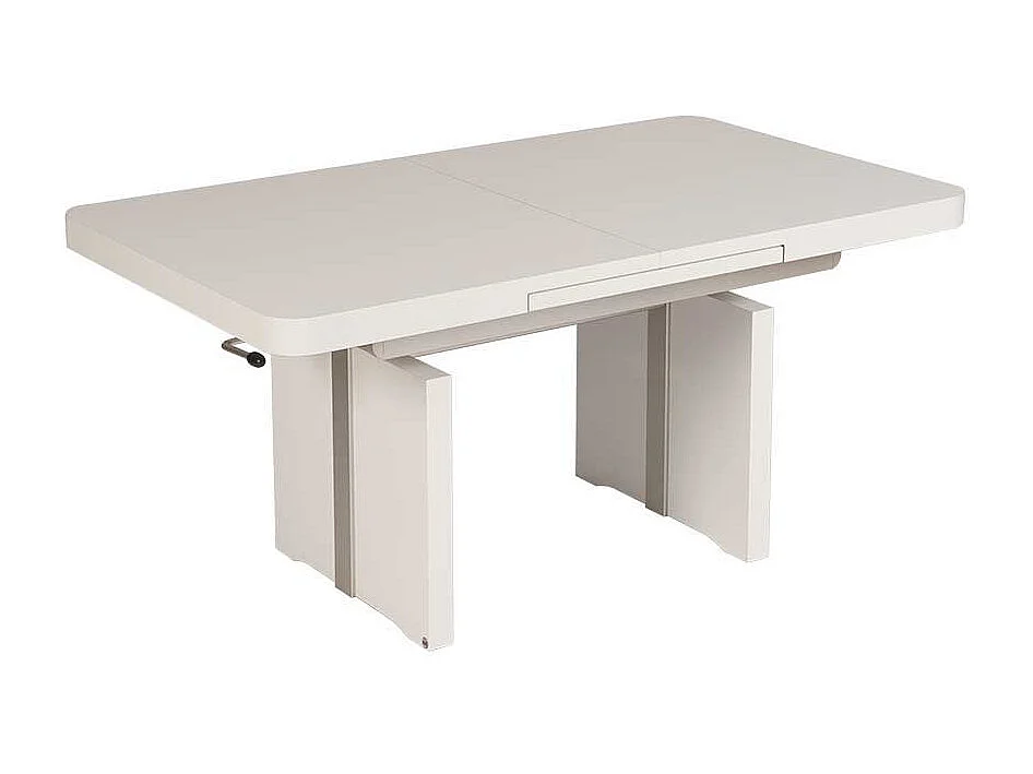 Ausziehbarer Couchtisch in Weiß Hebel