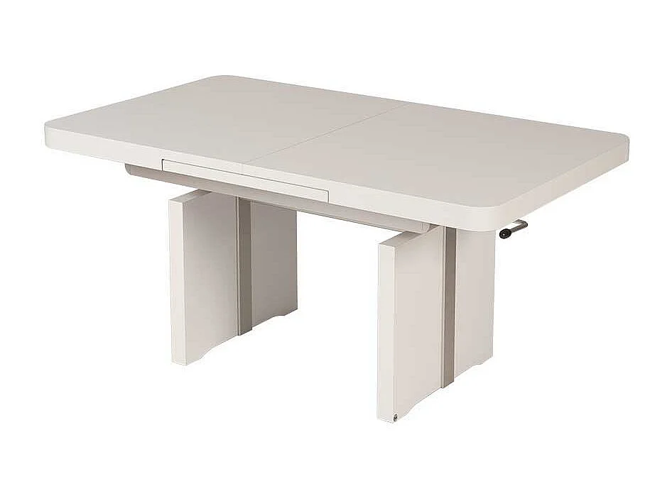 Ausziehbarer Couchtisch in Weiß Hebel