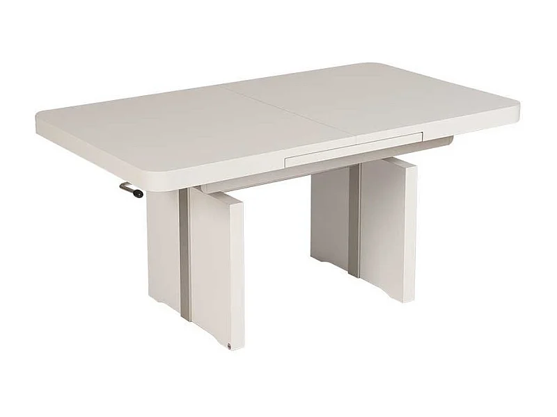 Ausziehbarer Couchtisch in Weiß Hebel