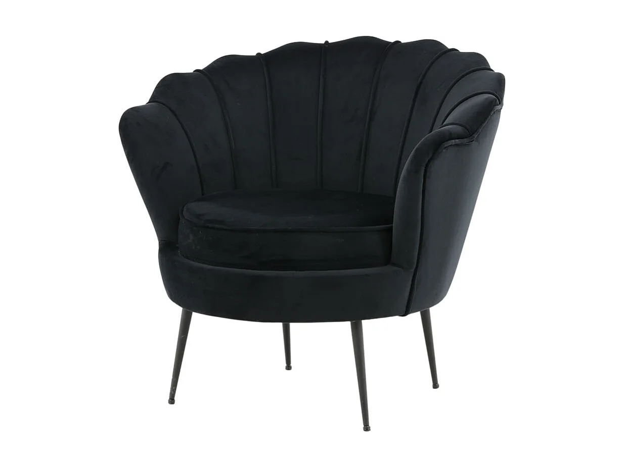 Nice fauteuil velours zwart.