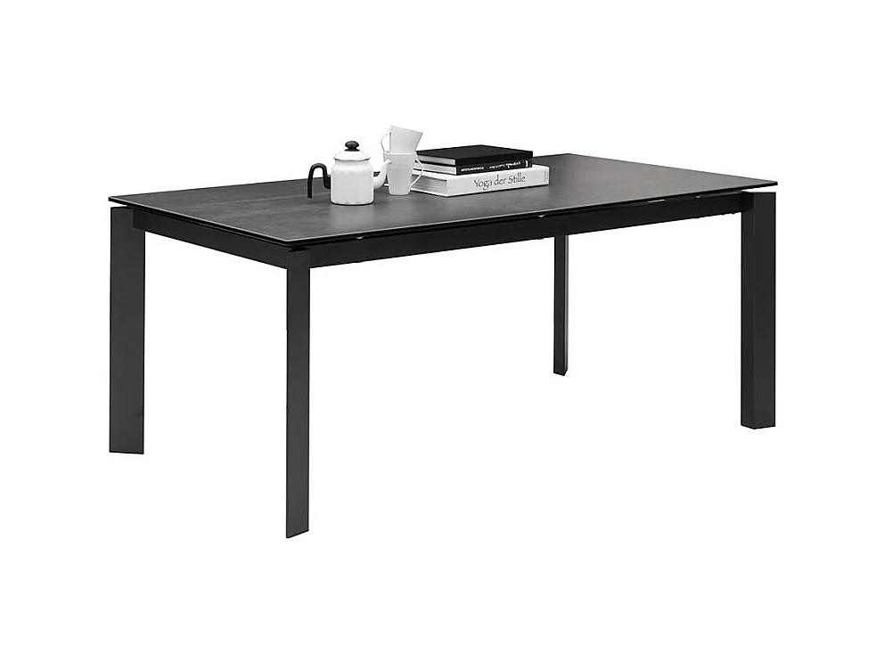 Esstisch mit Keramik Platte in Anthrazit und Grau ausziehbar