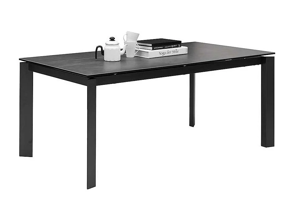 Esstisch mit Keramik Platte in Anthrazit und Grau ausziehbar